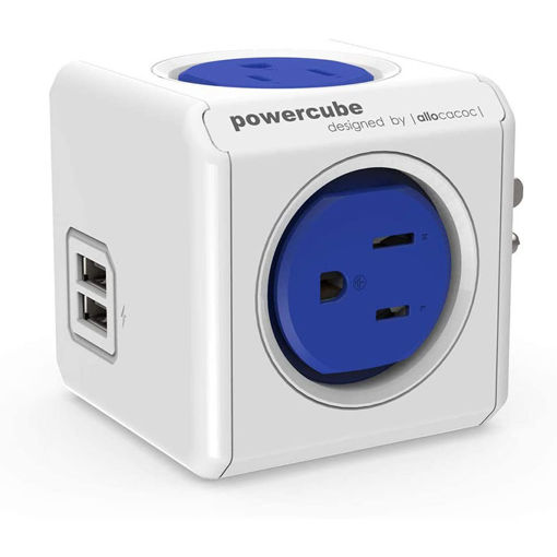 Picture of POWERCUBE USB 4 POWER OUTLETS AND 2 USB PORTS UK – BLUE